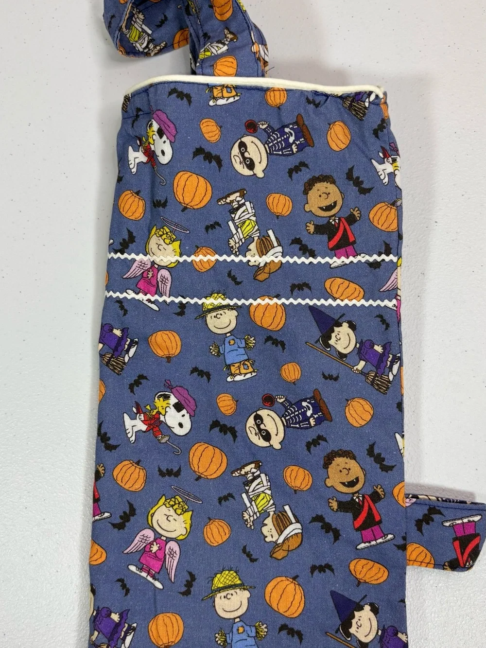 Peanuts Lavender Tote with Orange Pumpkin Pattern